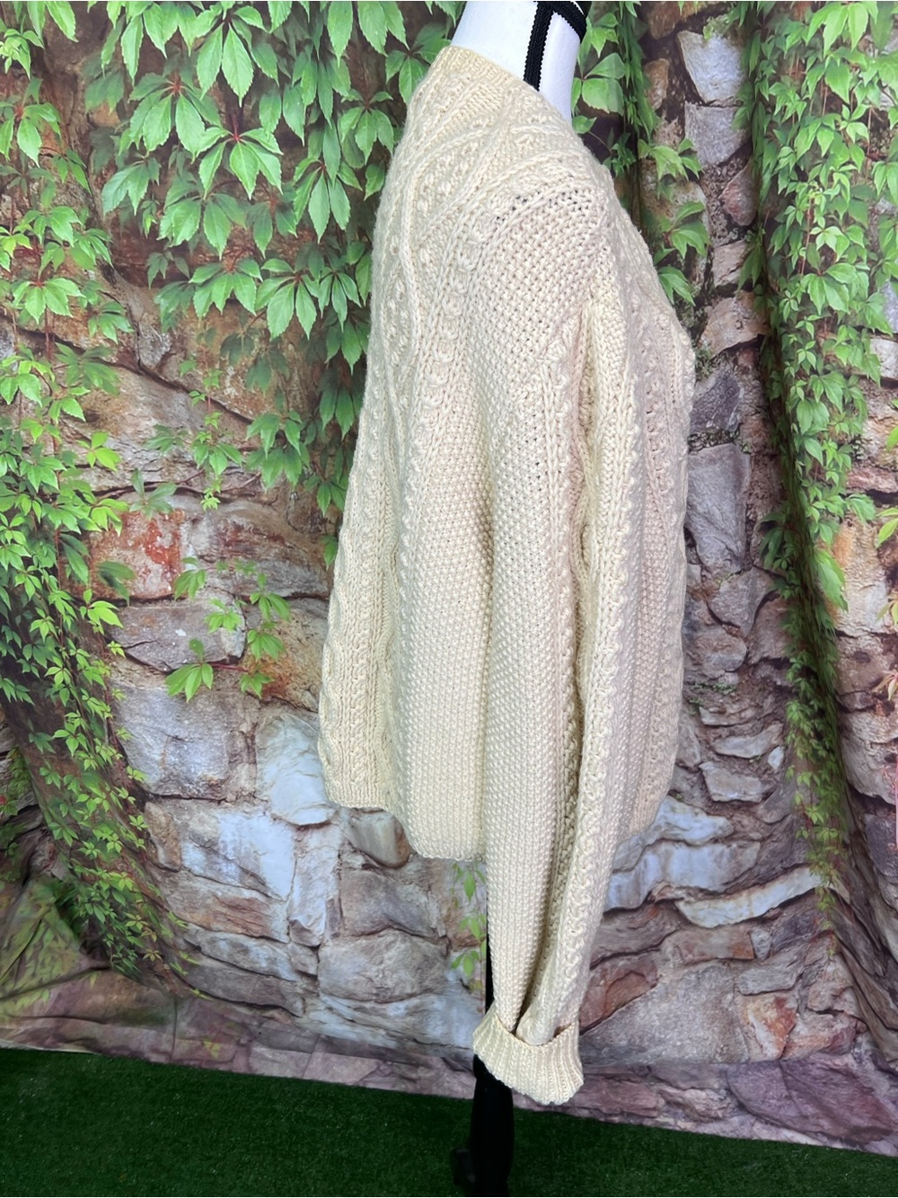 VINTAGE IRISH Heavyweight Cable Knit Heritage Wool Fisherman's Sweater, XL - Picture 7 of 10